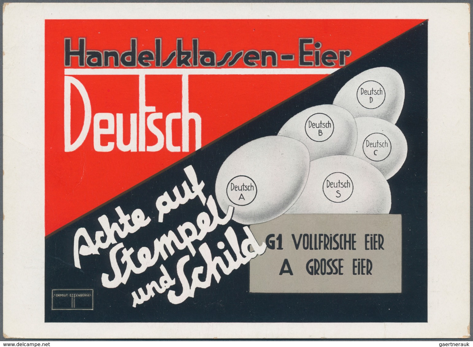 Ansichtskarten: Propaganda: 1935, "Handelsklassen-Eier Deutsch", Farbige Propagandakarte Mit Abbildu - Parteien & Wahlen