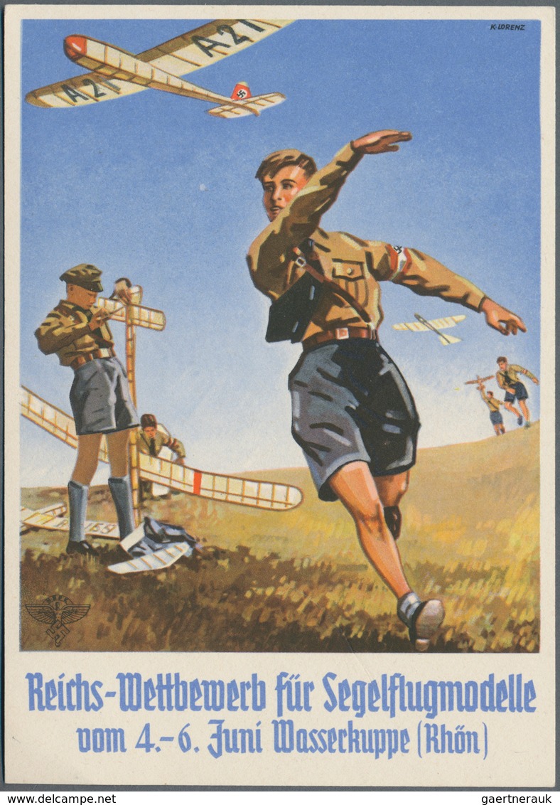 Ansichtskarten: Propaganda: 1936, Reichs-Wettbewerb Für Segelflugmodelle, Mehrfarbige Karte Des NS-F - Parteien & Wahlen