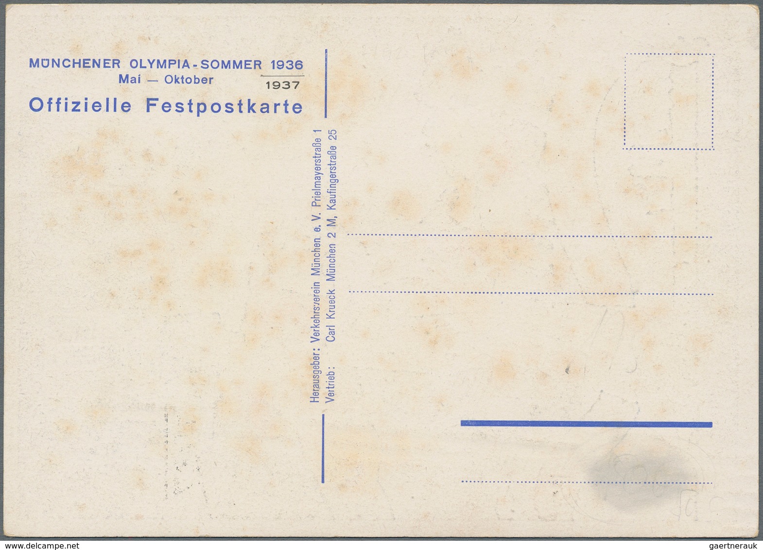 Ansichtskarten: Propaganda: 1936, "München Olympia-Sommer 1936/1937 Das Braune Band Von Deutschland" - Political Parties & Elections