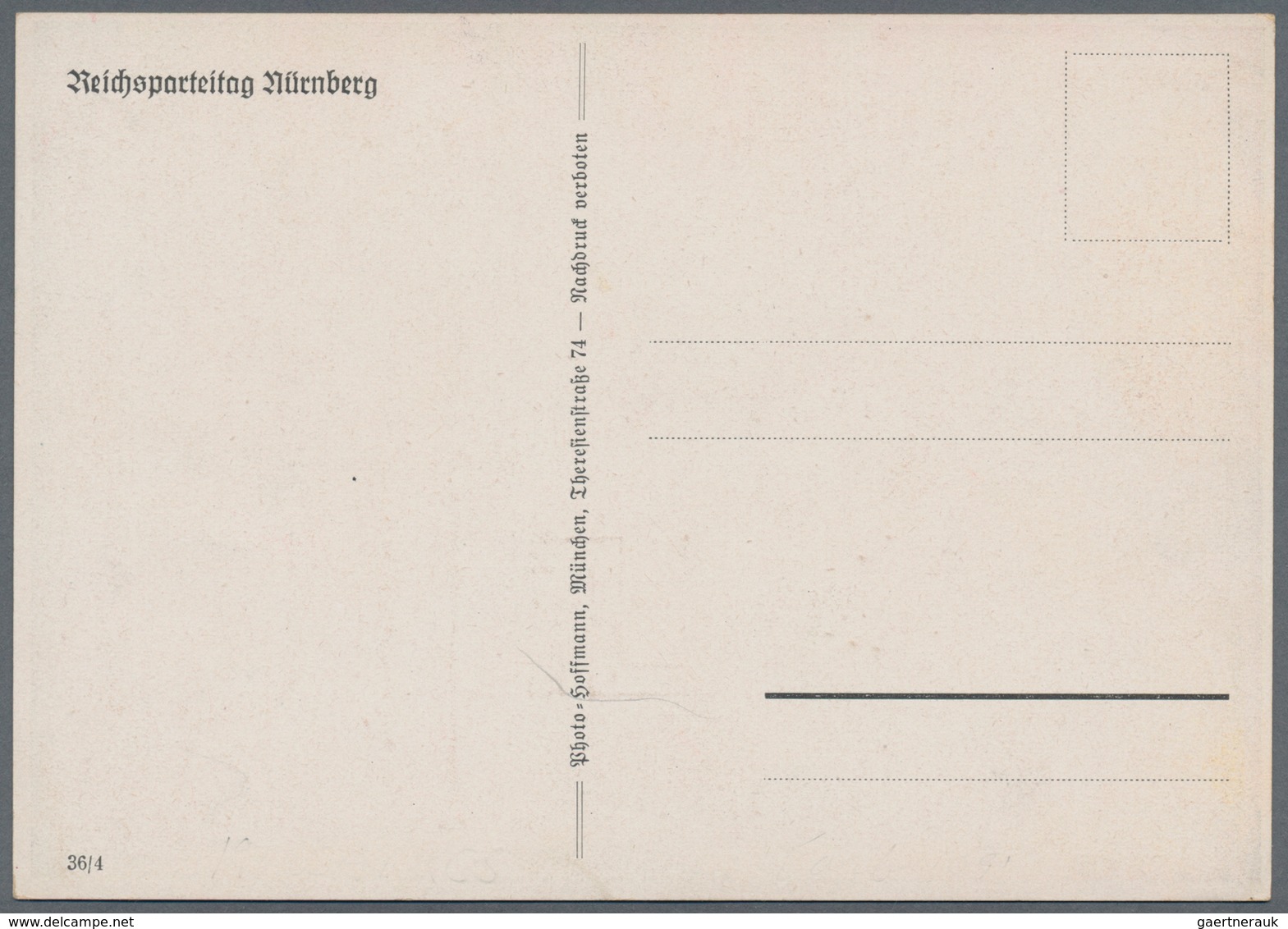 Ansichtskarten: Propaganda: 1936 Nuernberg Reichsparteitag / Nuremberg Rally Day Propaganda Card Sho - Political Parties & Elections