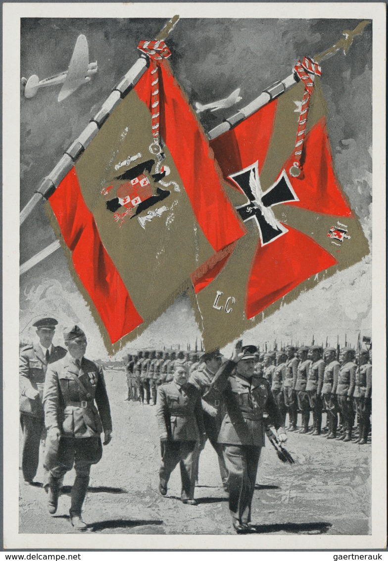 Ansichtskarten: Propaganda: 1937/1939, "Legion Condor", Drei Großformatige Propagandakartenmit Entsp - Political Parties & Elections