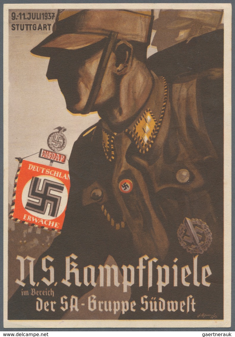 Ansichtskarten: Propaganda: 1937. NS Kampfspiele Der SA-Gruppe Südwest. Lovely Card (notwithstanding - Political Parties & Elections