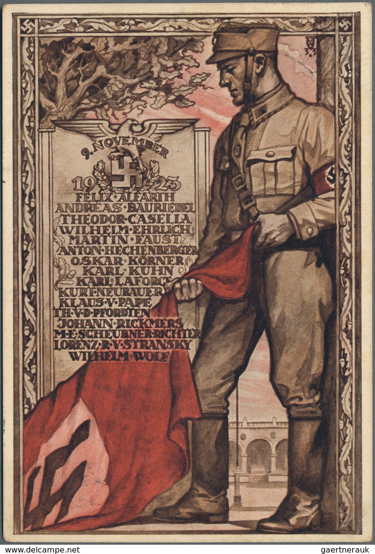 Ansichtskarten: Propaganda: 1937, Propaganda-Ansichtskarte "Zum Gedenken Des 9. November 1923" Mit S - Political Parties & Elections