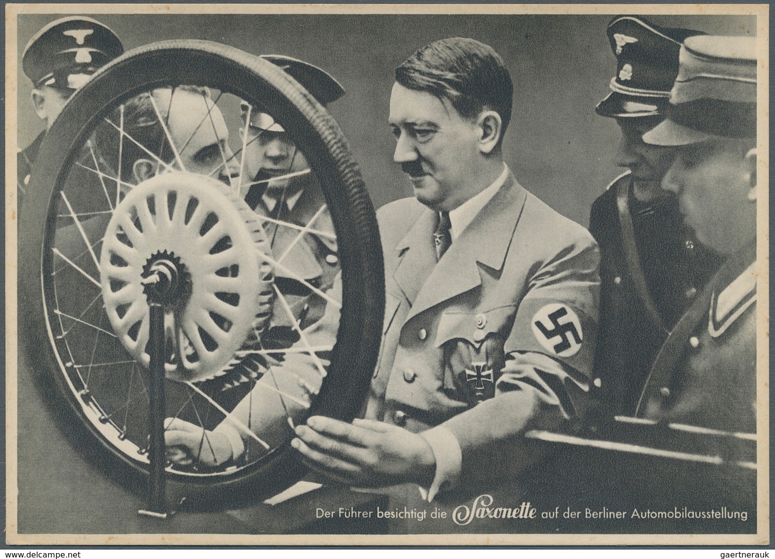 Ansichtskarten: Propaganda: 1937, "Der Führer Besichtigt Die Saxonette Auf Der Berliner Automobilaus - Politieke Partijen & Verkiezingen