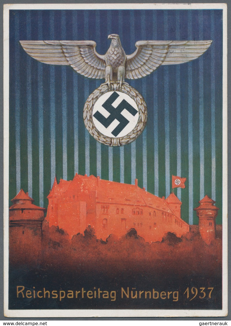 Ansichtskarten: Propaganda: 1937. Nürnberg Reichsparteitag / Nuremberg Rally Day Propaganda Card Wit - Politieke Partijen & Verkiezingen