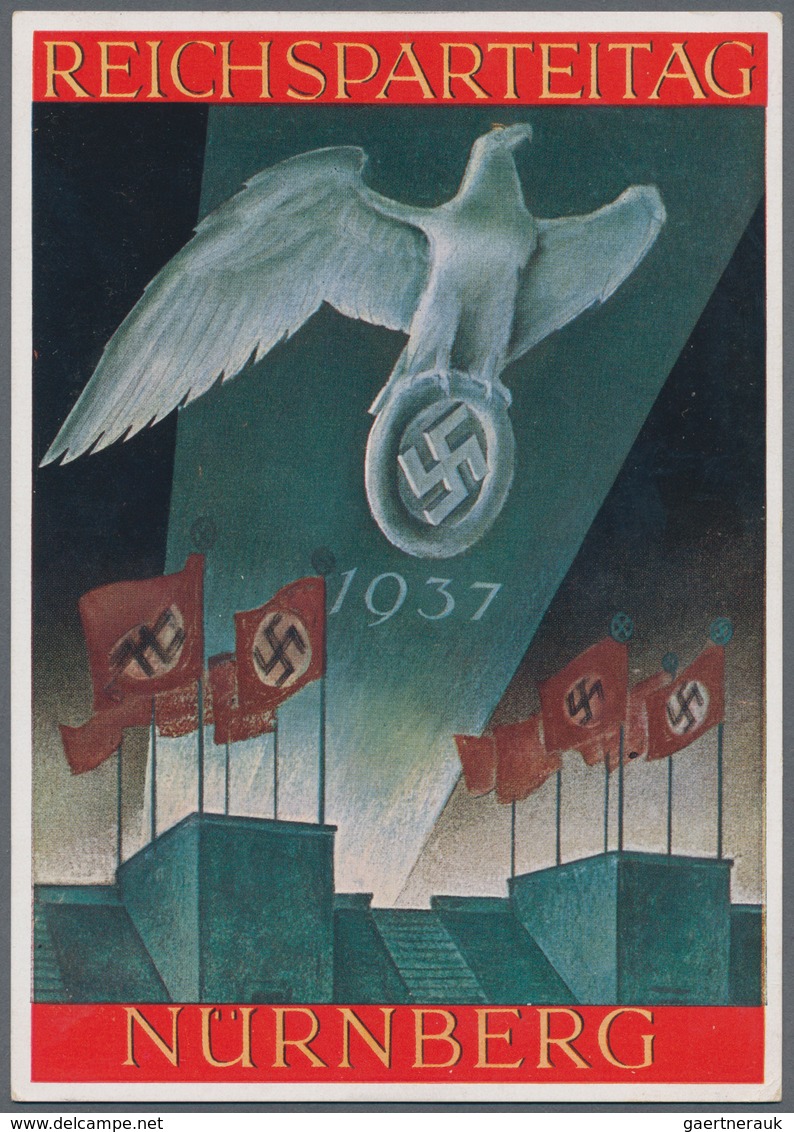 Ansichtskarten: Propaganda: 1937 Nuernberg Reichsparteitag / Nazi Party Rally Propaganda Card In Top - Political Parties & Elections