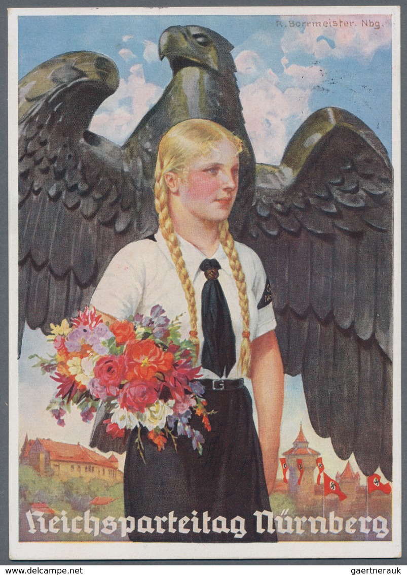Ansichtskarten: Propaganda: 1937, Propaganda Card With HJ Hitler Jugend - Bund Deutscher Maedel (HJ - Partis Politiques & élections