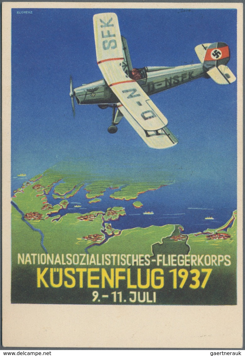Ansichtskarten: Propaganda: 1937, NS-FLIEGERKORPS, KÜSTENFLUG 1937 9.-11.JULI, Mehrfarbige Karte Mit - Parteien & Wahlen