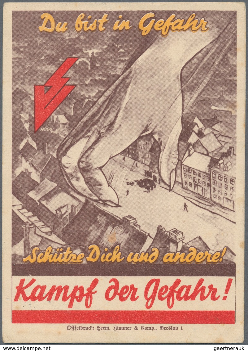 Ansichtskarten: Propaganda: 1937, "Du Bist In Gefahr Schütz Dich Und Andere! Kampf Der Gefahr!"plaka - Parteien & Wahlen