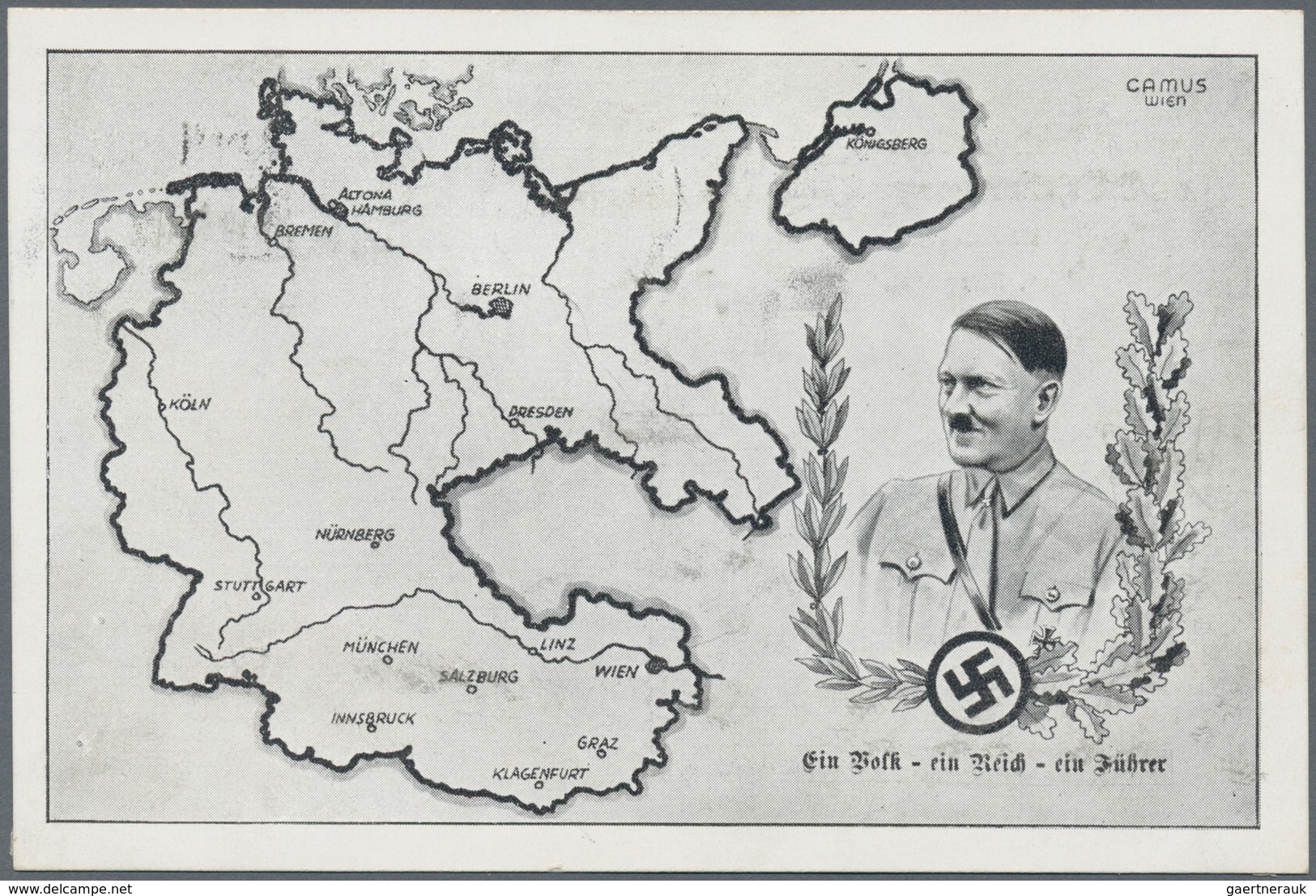 Ansichtskarten: Propaganda: 1938, "Zum Gedenken An Die Heimkehr Der Ostmark Ins Reich" Ansichtskarte - Political Parties & Elections