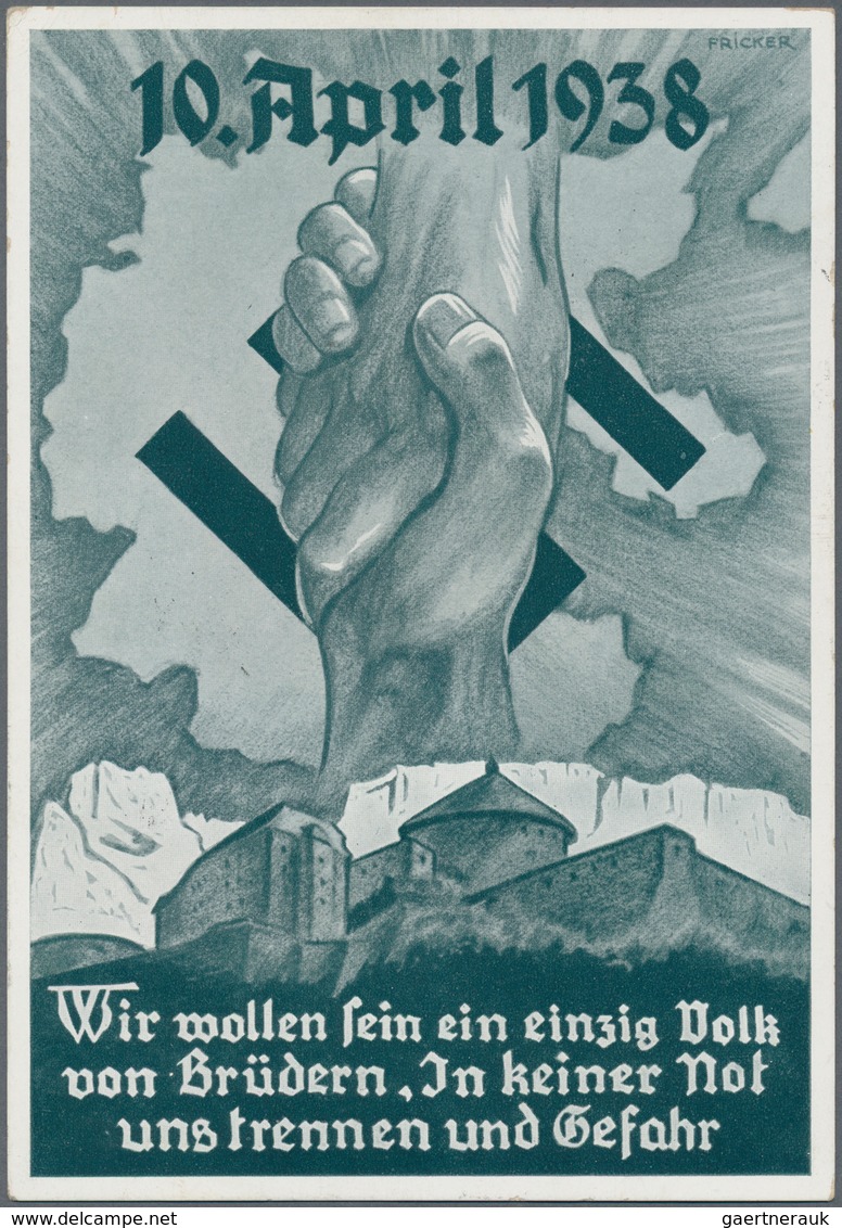 Ansichtskarten: Propaganda: 1938, "Deutscher Treugruß Aus TIROL!" R-Ansichtskarte Mit MiF Österr./Dt - Politieke Partijen & Verkiezingen