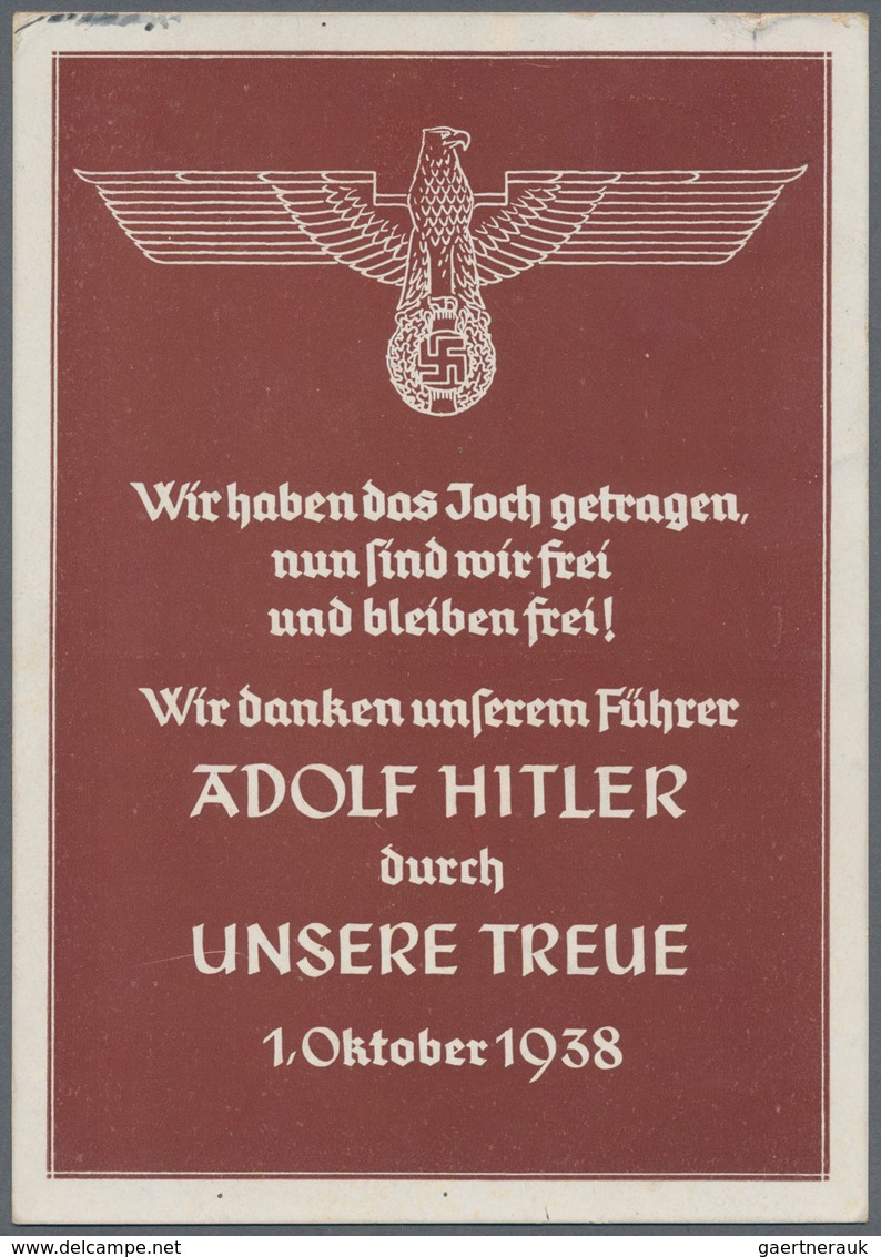 Ansichtskarten: Propaganda: 1938. Original Hitler Celebration Propaganda Card For 'liberation' Of Th - Politieke Partijen & Verkiezingen