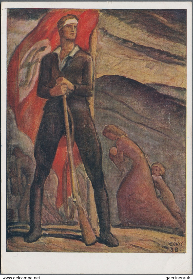 Ansichtskarten: Propaganda: 1938, "Sudetendeutscher Hilfswerk" Kolorierte Großformatige Propagandaka - Parteien & Wahlen