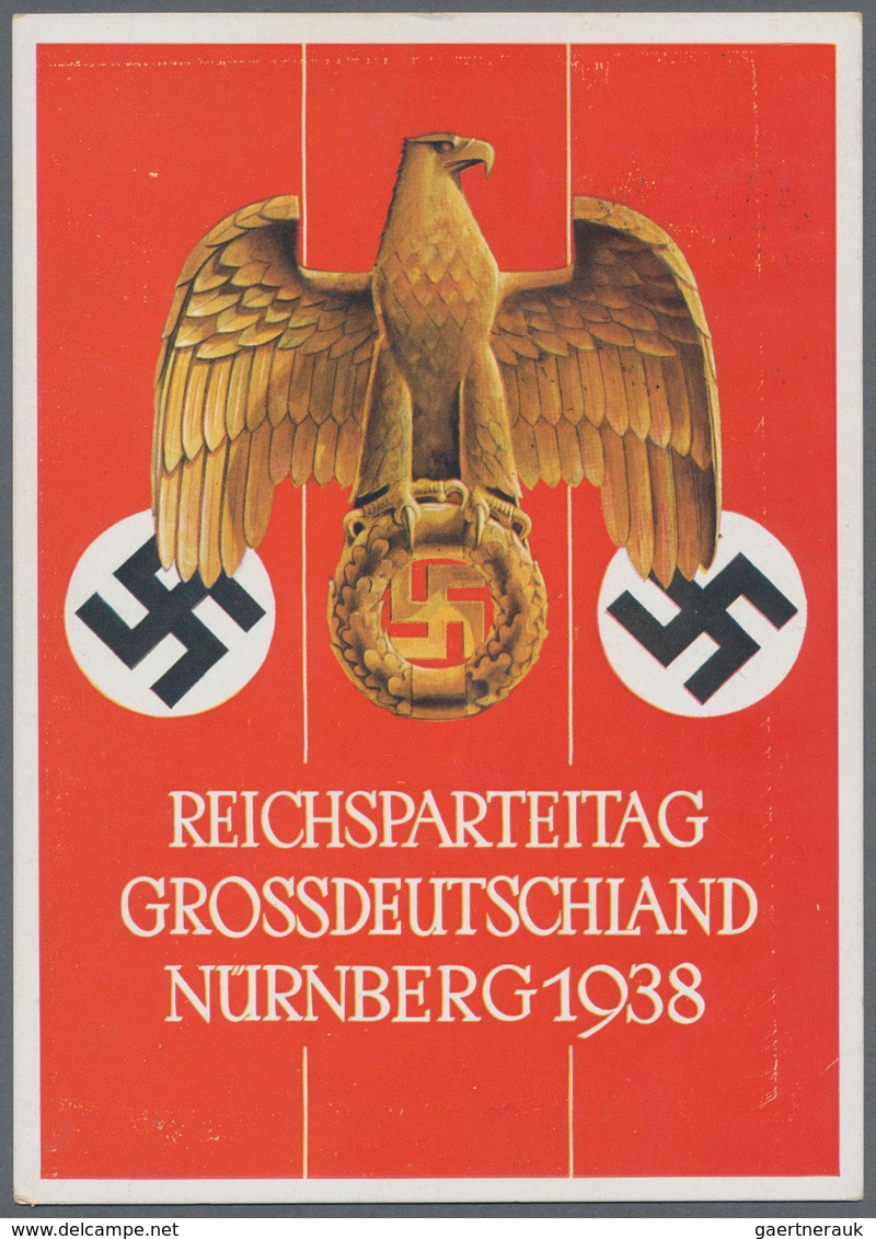 Ansichtskarten: Propaganda: 1938, "REICHSPARTEITAG GROSSDEUTSCHLAND NÜRNBERG 1938", Farbige Propagan - Partis Politiques & élections