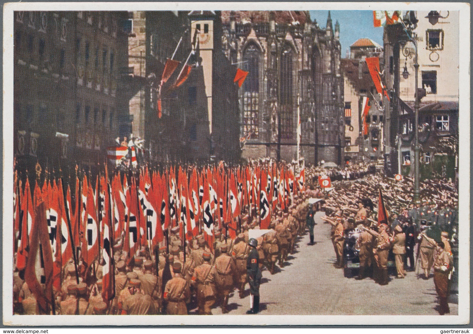 Ansichtskarten: Propaganda: 1938 (ca). Farbkarte "Reichsparteitag Nürnberg" Mit Abbildung "Der Führe - Political Parties & Elections