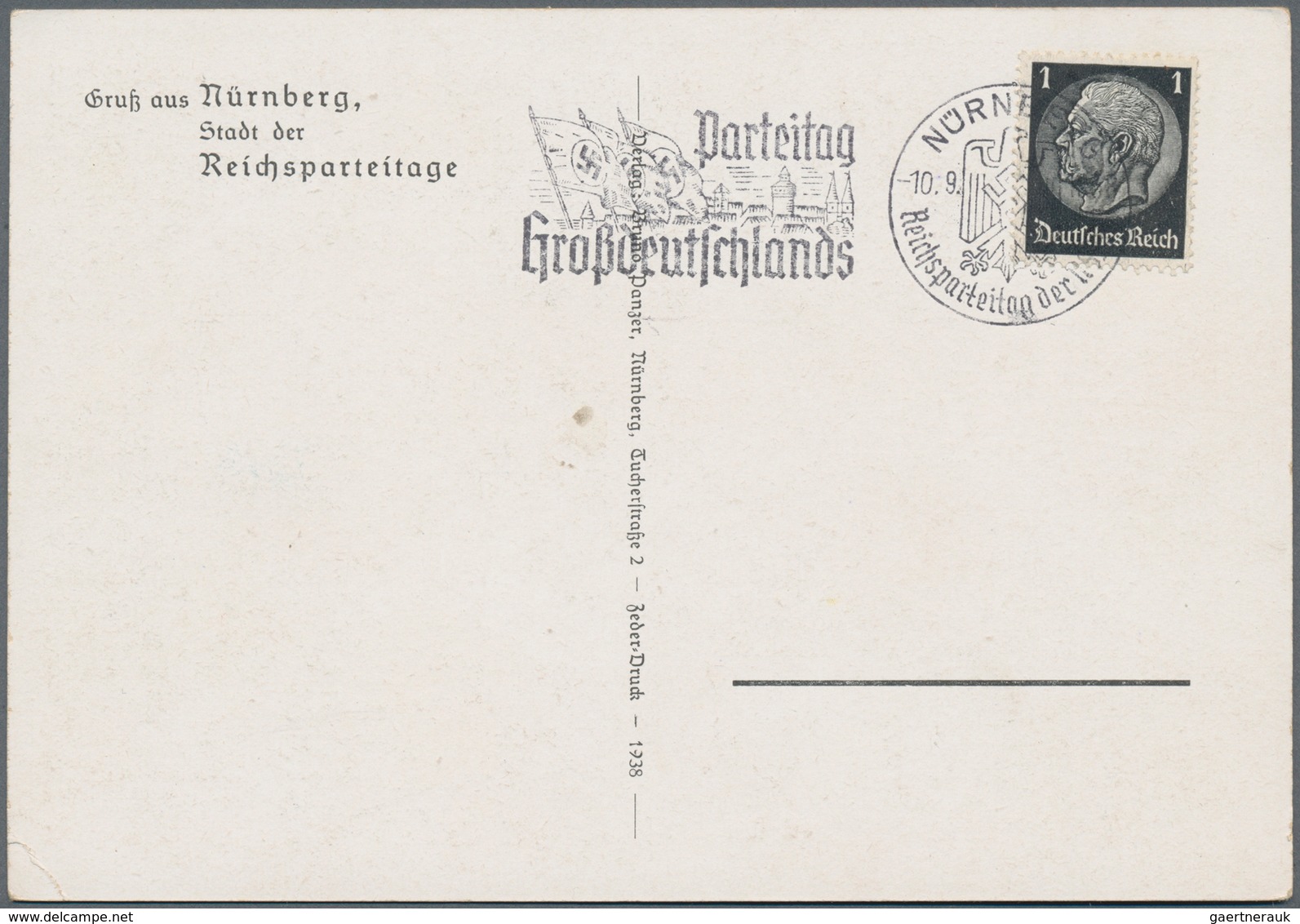 Ansichtskarten: Propaganda: 1938, Reichsparteitag Nürnberg "Apell Des Reichsarbeitsdienstes", Verlag - Politieke Partijen & Verkiezingen
