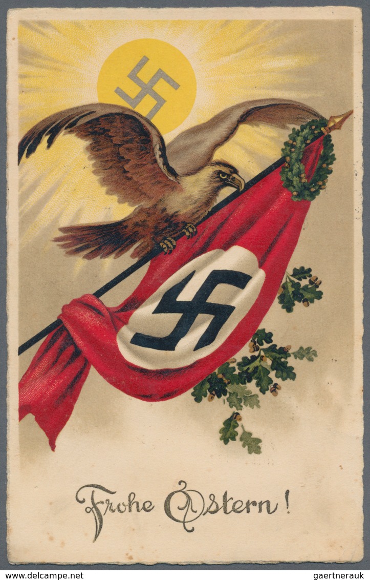Ansichtskarten: Propaganda: Weimar-Early Reich Era Happy Easter Card With The 'new' NSDAP Swastika F - Political Parties & Elections