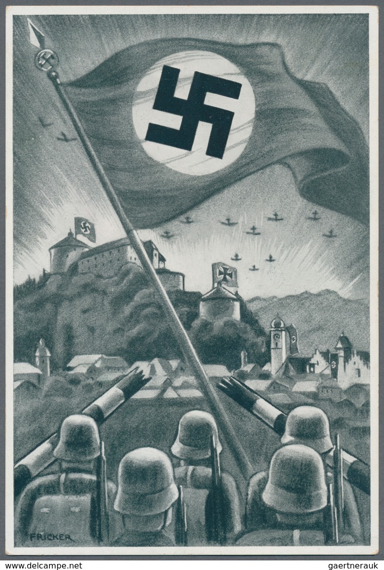Ansichtskarten: Propaganda: 1938. Deutscher Treugruss Aus Kufstein / True German Greetings From Kufs - Political Parties & Elections