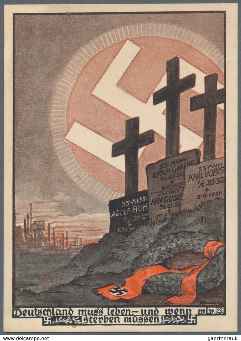 Ansichtskarten: Propaganda: 1938. Rare Advertising Postcard Nr 4 From The Düsseldorf SS Showing The - Parteien & Wahlen