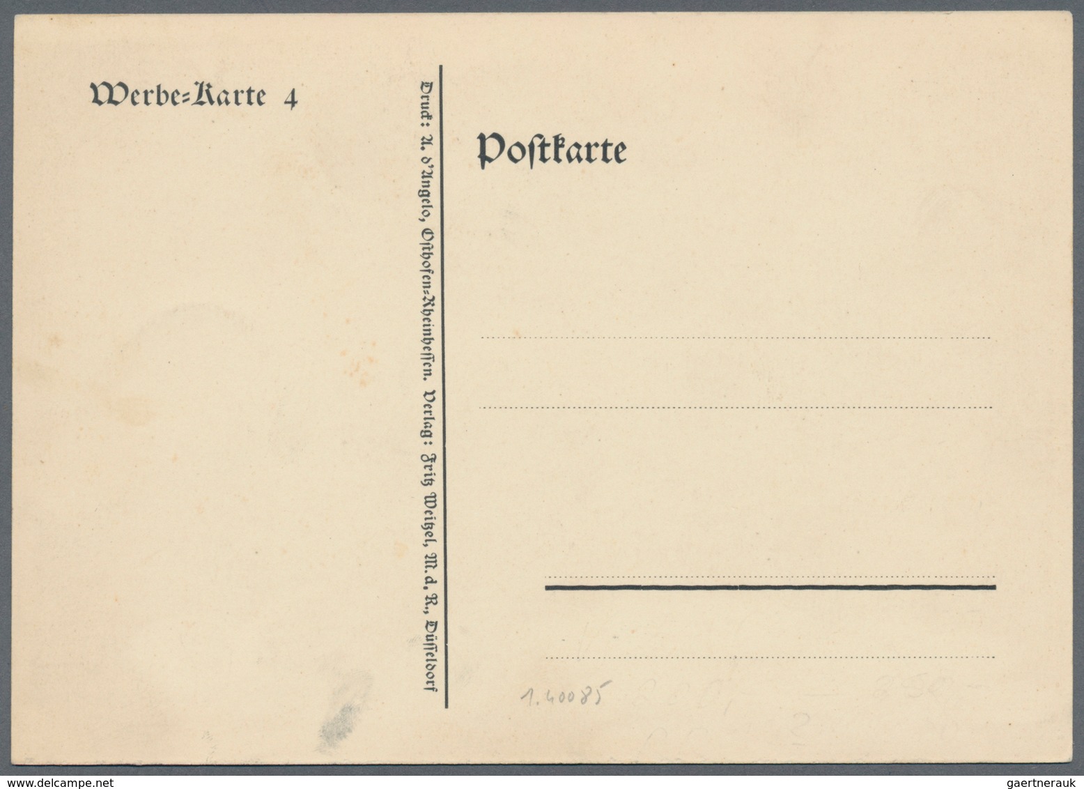 Ansichtskarten: Propaganda: 1938. Rare Advertising Postcard Nr 4 From The Düsseldorf SS Showing The - Partis Politiques & élections