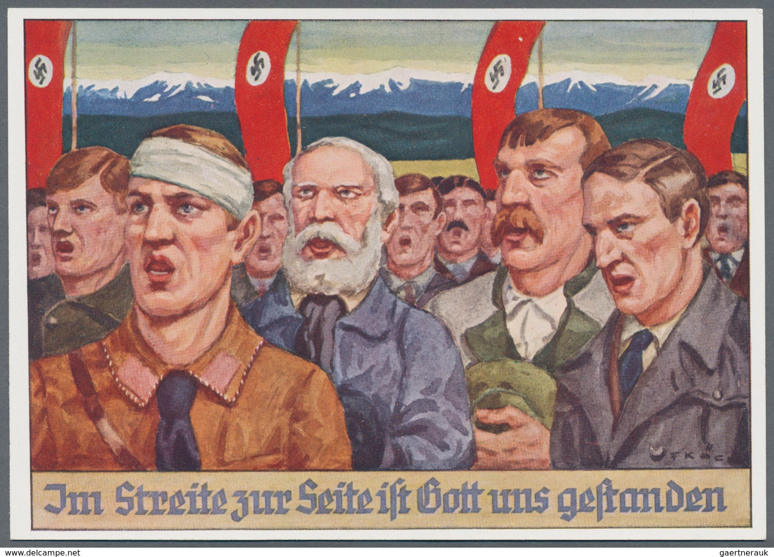 Ansichtskarten: Propaganda: 1938. Scarce Card. "Im Streite Zur Seite Ist Gott Uns Gestanden ..." / I - Parteien & Wahlen