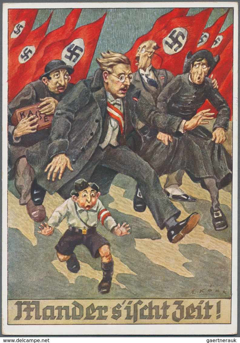Ansichtskarten: Propaganda: 1938, "Mander S'ischt Zeit!", Großformatige Kolorierte Propagandakarte M - Political Parties & Elections