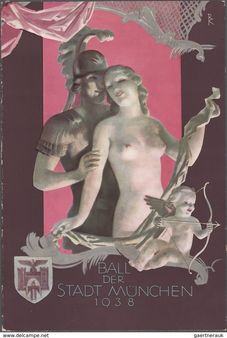 Ansichtskarten: Propaganda: 1938, "Ball Der Stadt München" Programmbroschüre Mit Dekorativen Deckbla - Politieke Partijen & Verkiezingen