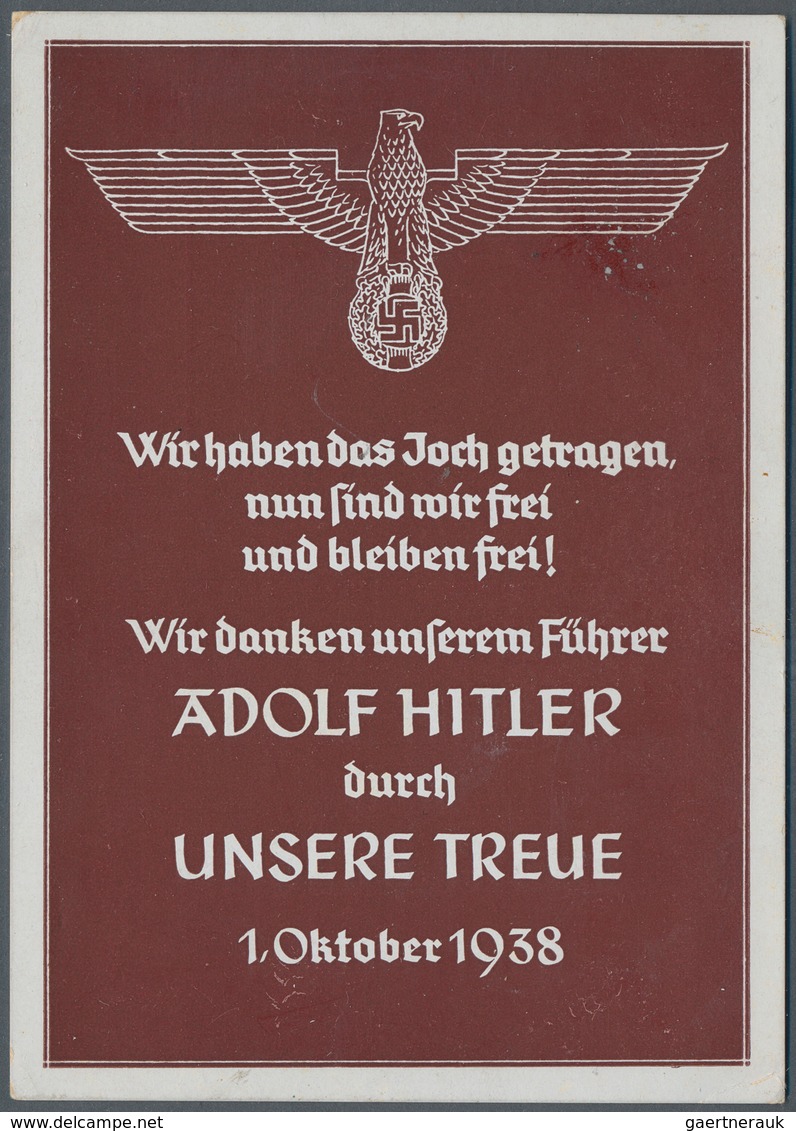 Ansichtskarten: Propaganda: 1939, "Wir Danken Unserem Führer ADOLF HITLER", Propagandakarte Gebrauch - Politieke Partijen & Verkiezingen