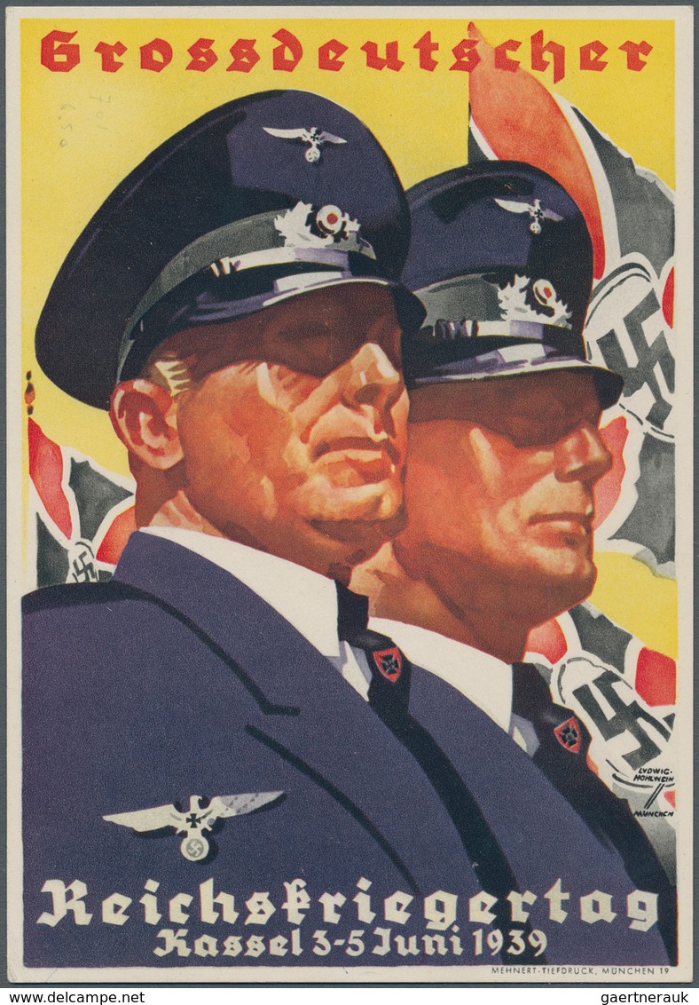 Ansichtskarten: Propaganda: 1939, "Grossdeutscher Reichskriegertag Kassel 1939", Farbige Propagandak - Politieke Partijen & Verkiezingen