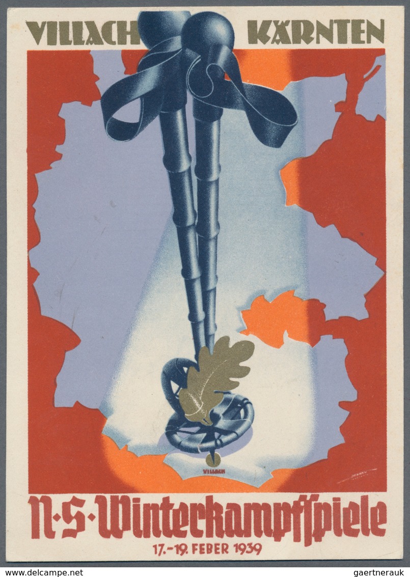 Ansichtskarten: Propaganda: 1939. N.S. Winterkampfspiele 17.-19. Feb 1939, Villach, Kärnten. Selten - Political Parties & Elections