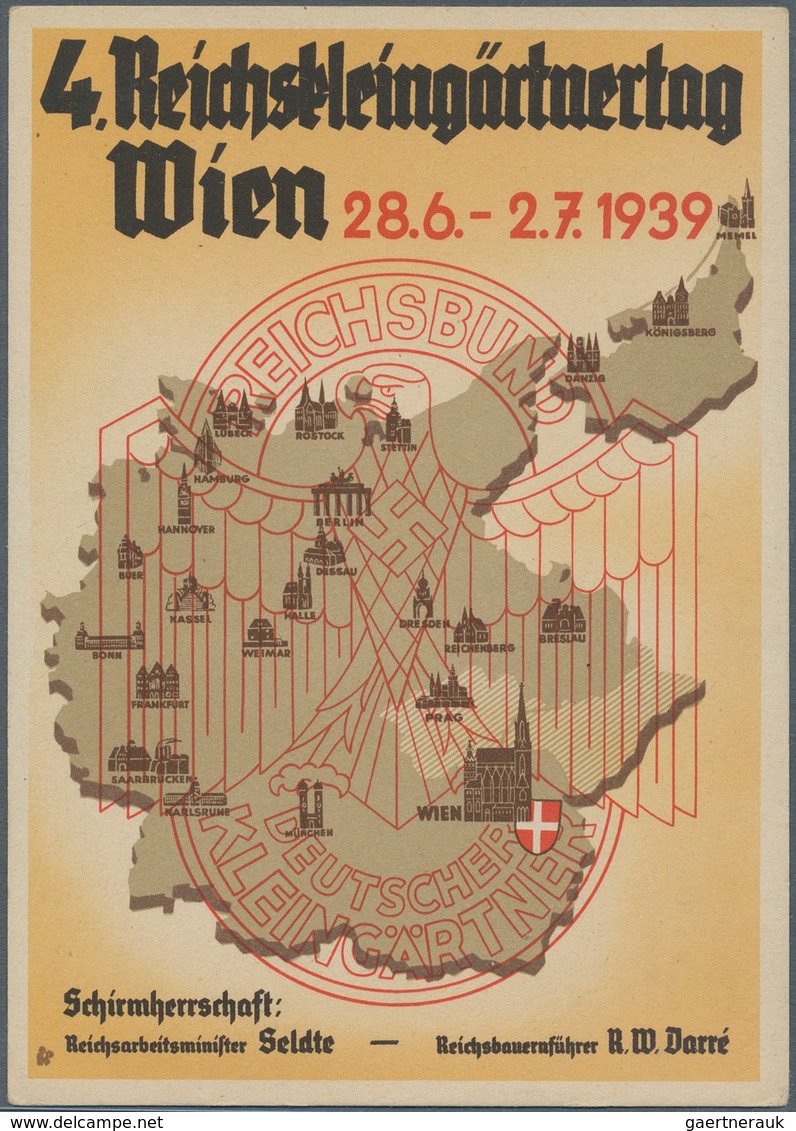 Ansichtskarten: Propaganda: 1939, "4. Reichskleingärtnertag Wien 1939" Farbige Propagandakarten Mit - Parteien & Wahlen