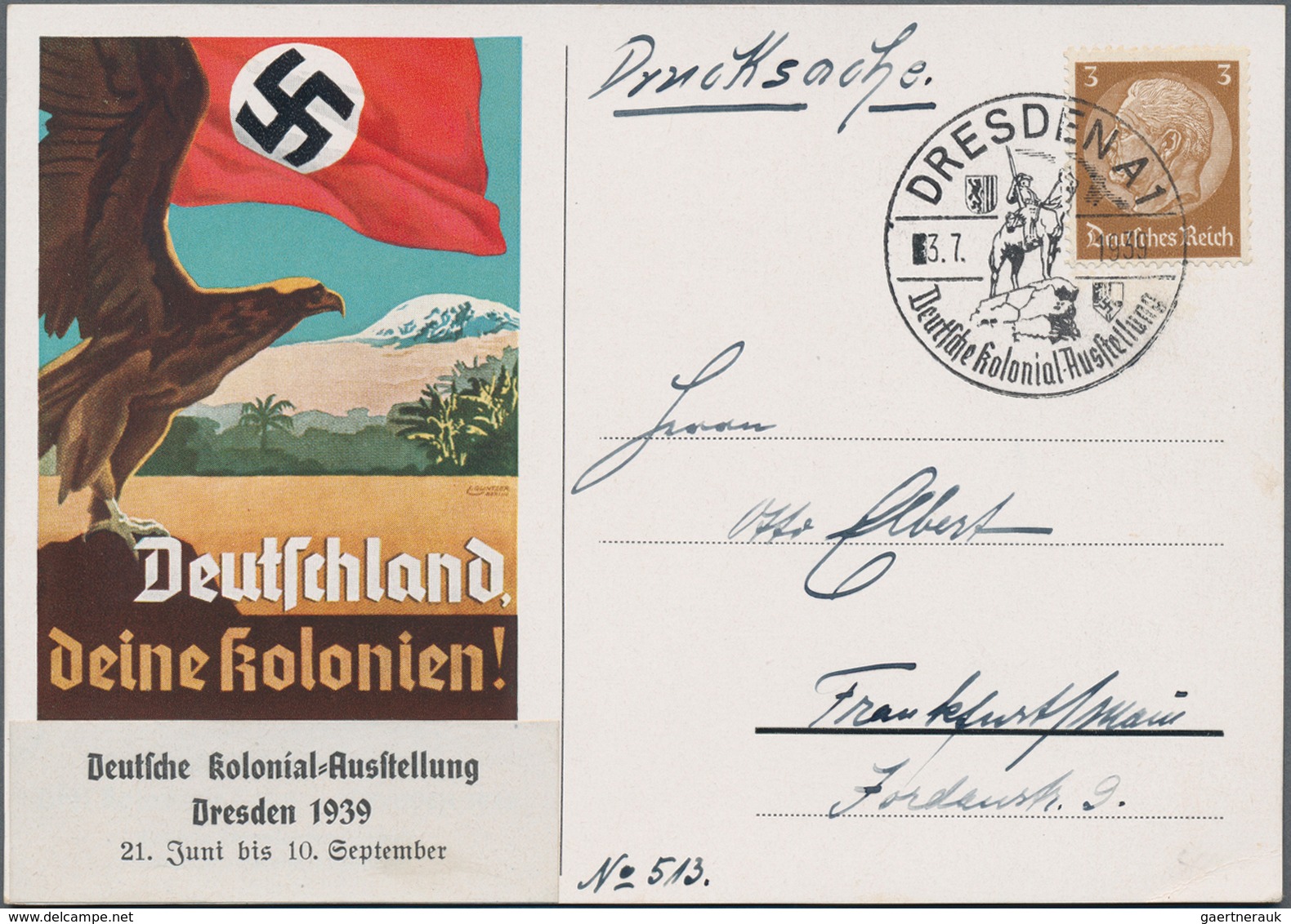 Ansichtskarten: Propaganda: 1939/1941, Zwei Kolorierte Großformatige Propagandakarten "Deutschland D - Politieke Partijen & Verkiezingen