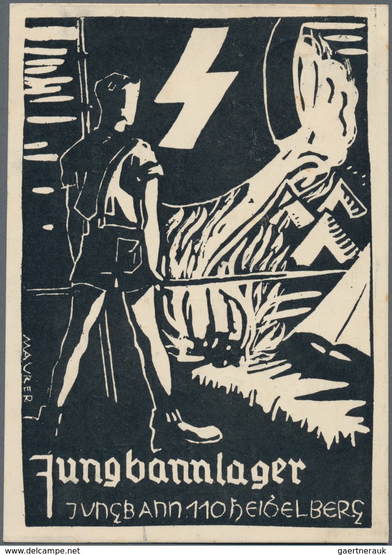 Ansichtskarten: Propaganda: 1939, "Jungbannlager Jungbann 110 Heidelberg", Großformatige Propagandak - Parteien & Wahlen