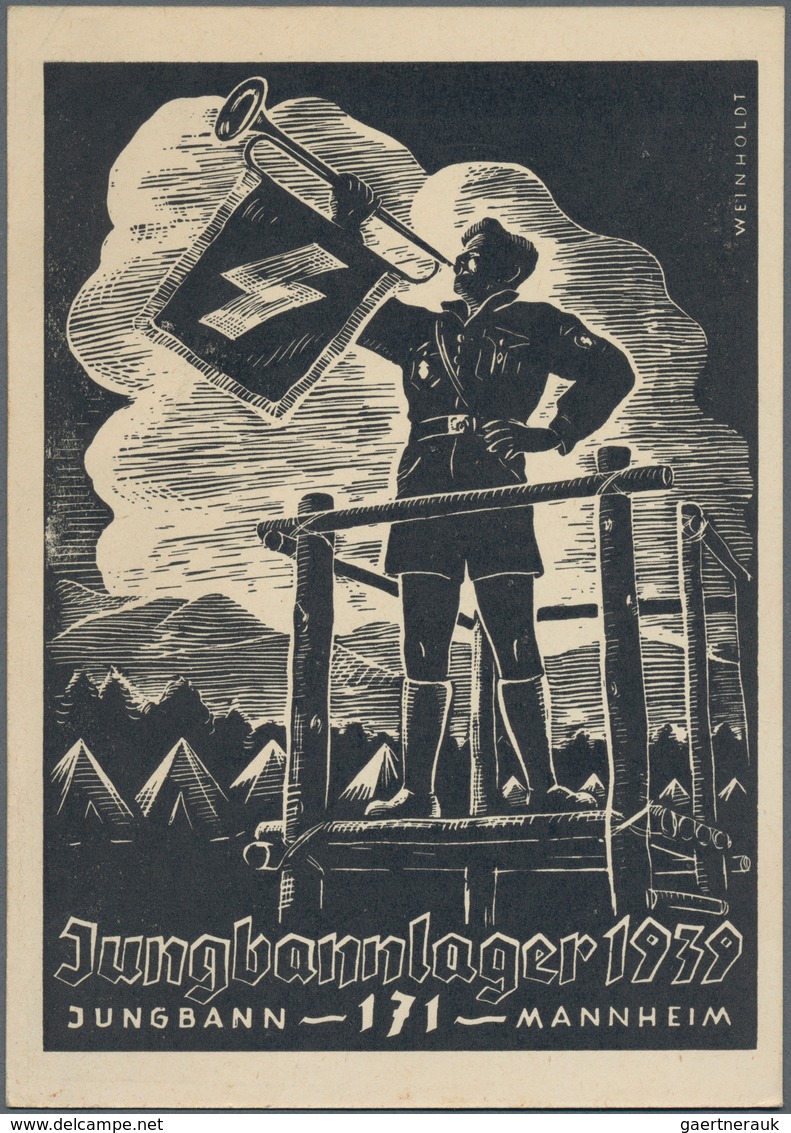 Ansichtskarten: Propaganda: 1939, "Jungbannlager 1939 Jungbann 171 Mannheim", Großformatige Propagan - Partis Politiques & élections