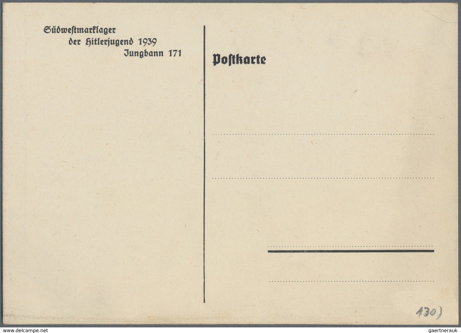 Ansichtskarten: Propaganda: 1939, "Jungbannlager 1939 Jungbann 171 Mannheim", Großformatige Propagan - Parteien & Wahlen