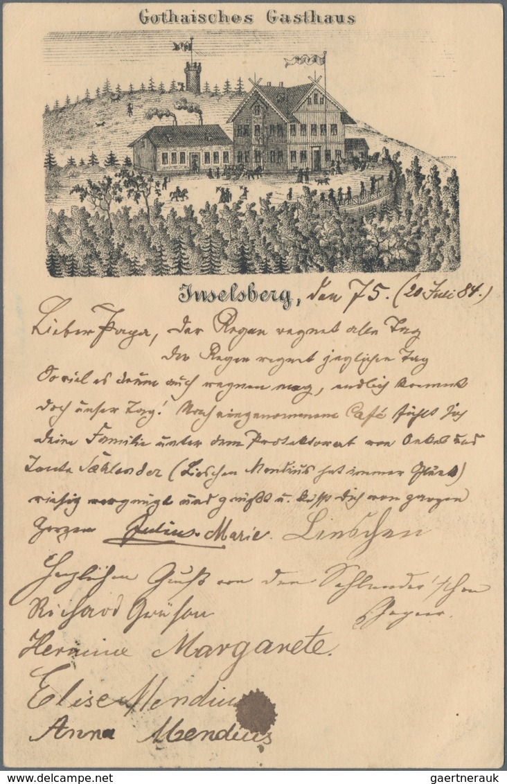 Ansichtskarten: Vorläufer: 1884, INSELSBERG, Vorläuferkarte 5 Pf Lila Als Privatganzsache Mit K1 INS - Unclassified