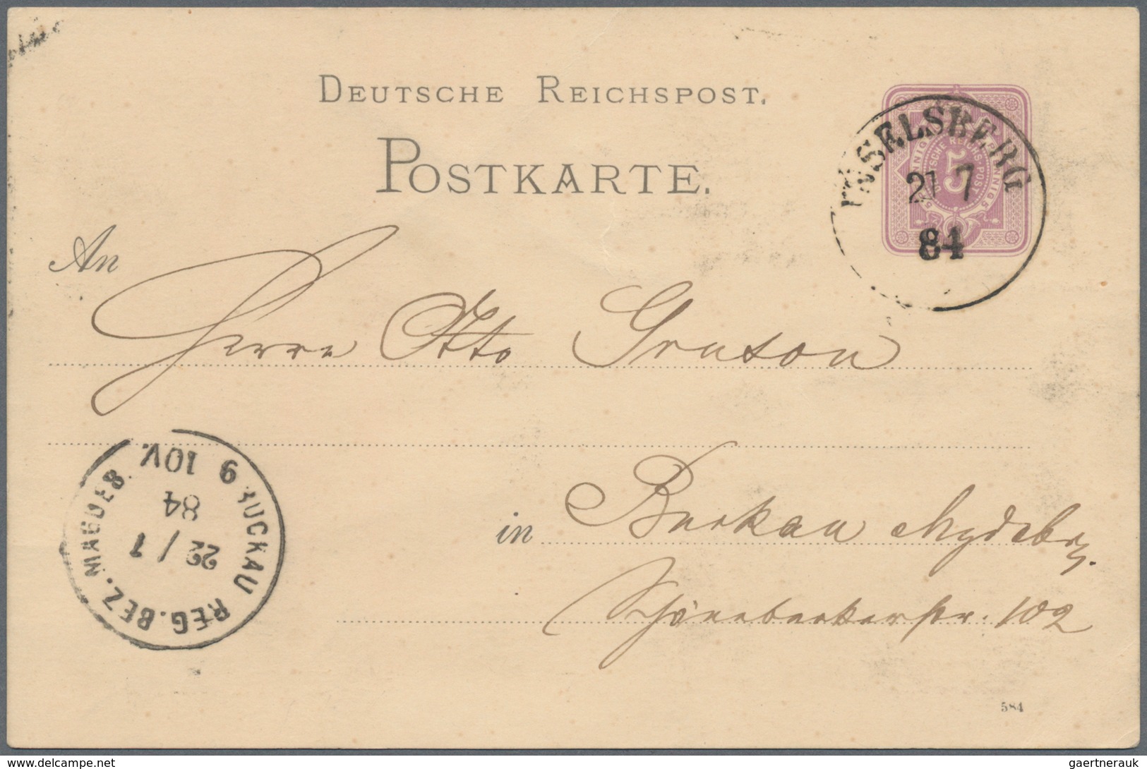 Ansichtskarten: Vorläufer: 1884, INSELSBERG, Vorläuferkarte 5 Pf Lila Als Privatganzsache Mit K1 INS - Non Classés
