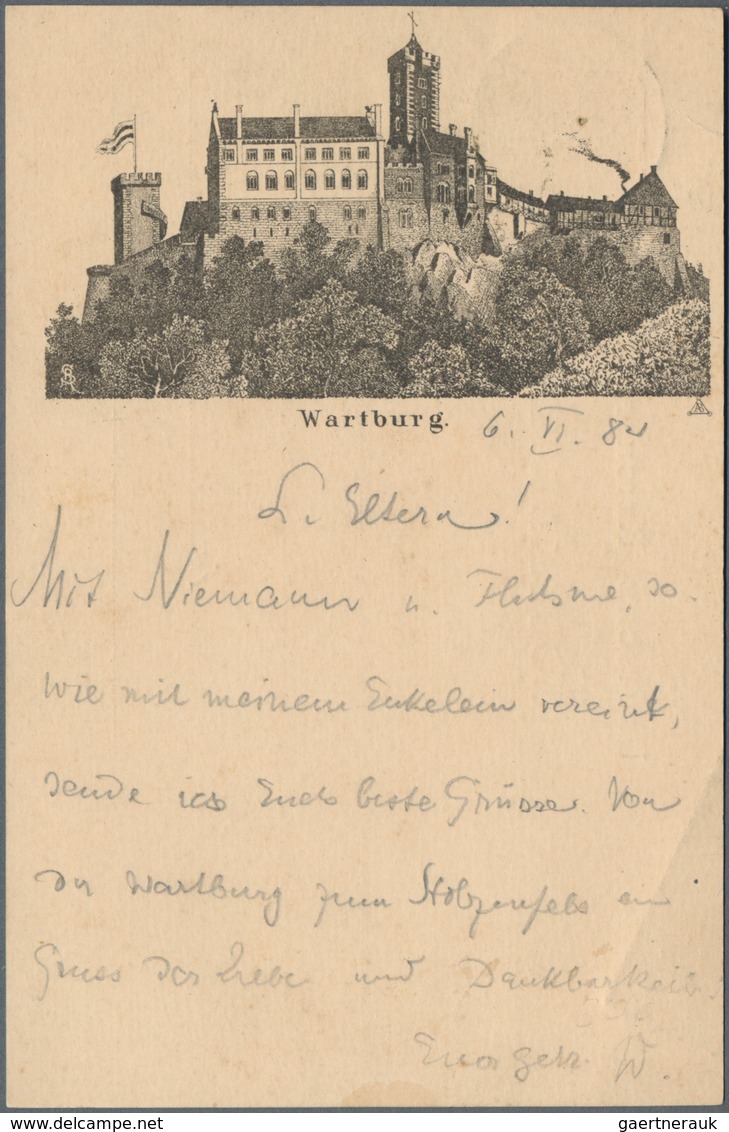 Ansichtskarten: Vorläufer: 1884, WARTBURG, Vorläuferkarte 5 Pf Lila Als Privatganzsache Mit K1 WARTB - Zonder Classificatie