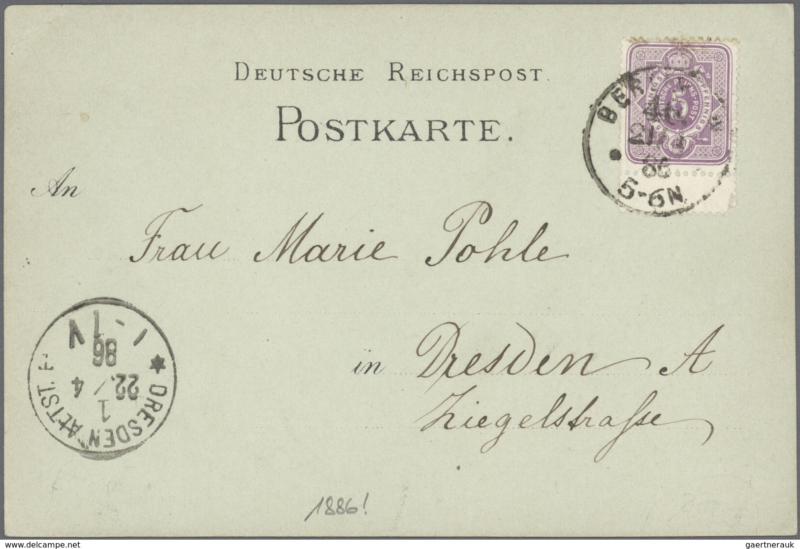 Ansichtskarten: Vorläufer: 1886, BERLIN Reiterdenkmal Friedrich II. Mit 5 Pf. Lila Und K1 BERLIN 21. - Non Classés