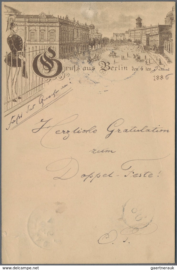 Ansichtskarten: Vorläufer: 1886, BERLIN Schloß, Vorläuferkarten Mit 5 Pf. Lila Und K1 BERLIN. N.O. 4 - Zonder Classificatie
