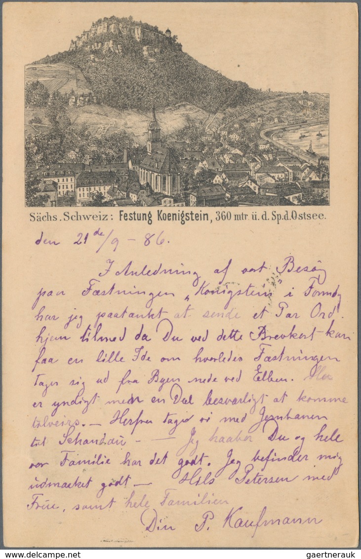 Ansichtskarten: Vorläufer: 1886, FESTUNG KOENIGSTEIN, Vorläuferkarte 10 Pf Rot Als Privatganzsache M - Zonder Classificatie