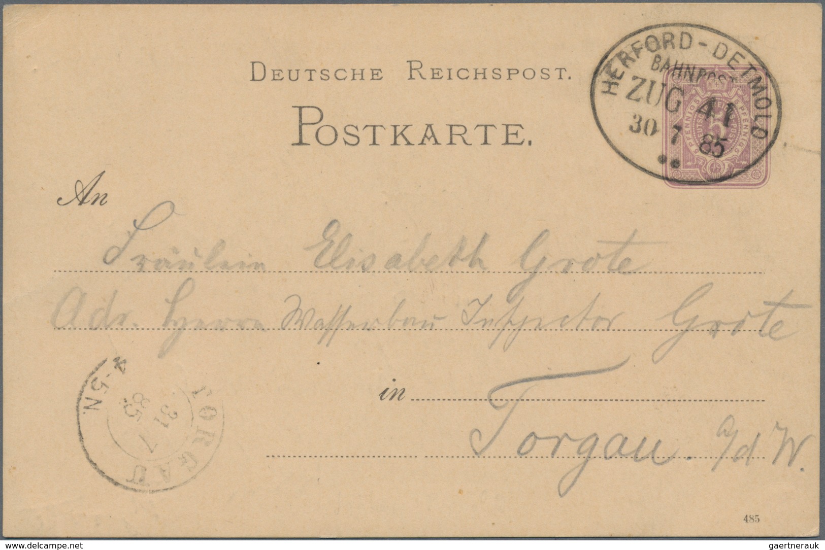 Ansichtskarten: Vorläufer: 1885, HERMANNSDENKMAL, Vorläuferkarte 5 Pf Lila Als Privatganzsache Mit B - Non Classés