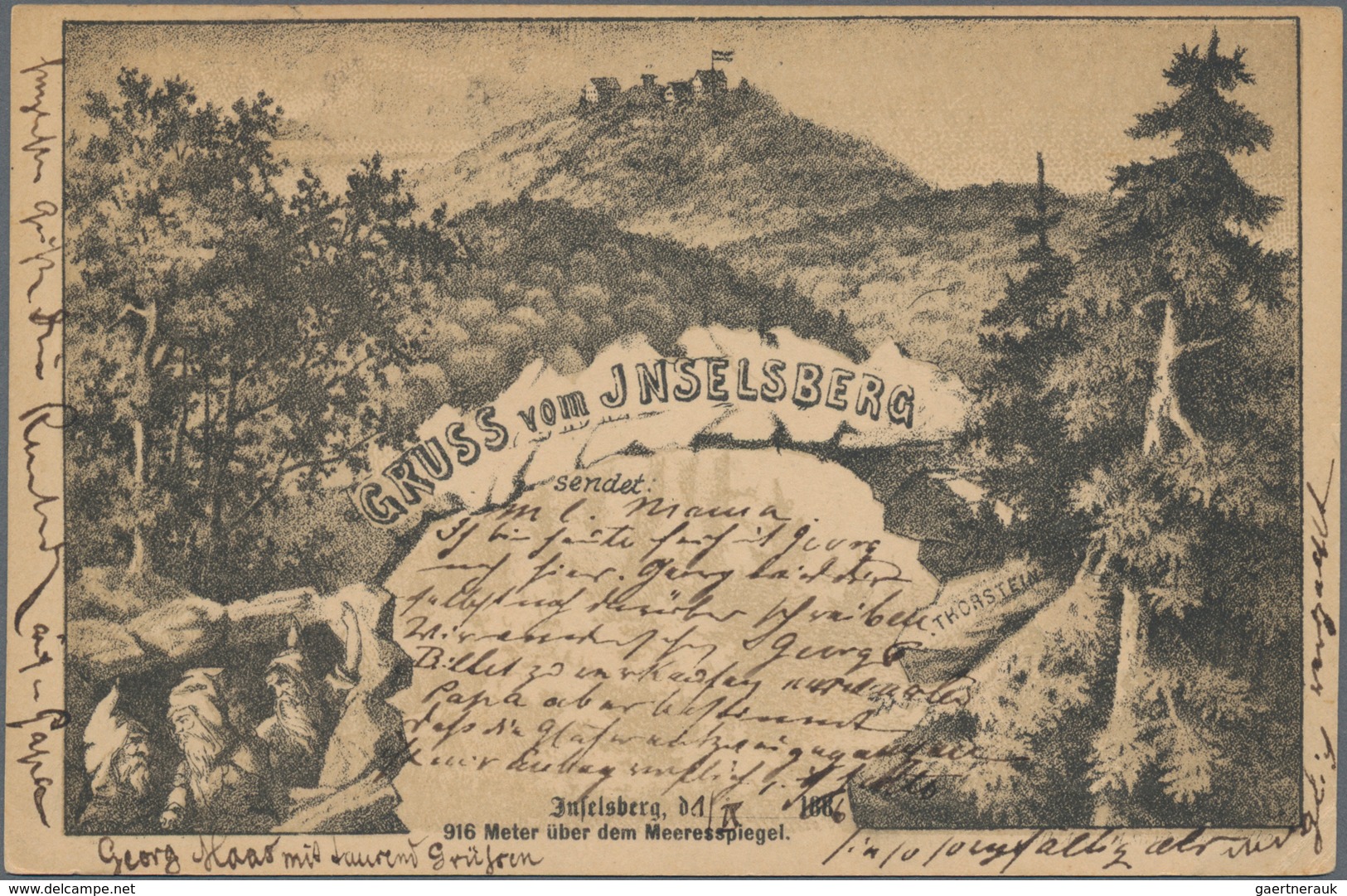 Ansichtskarten: Vorläufer: 1886, INSELSBERG, Vorläuferkarte 5 Pf Lila Als Privatganzsache Mit K1 INS - Zonder Classificatie