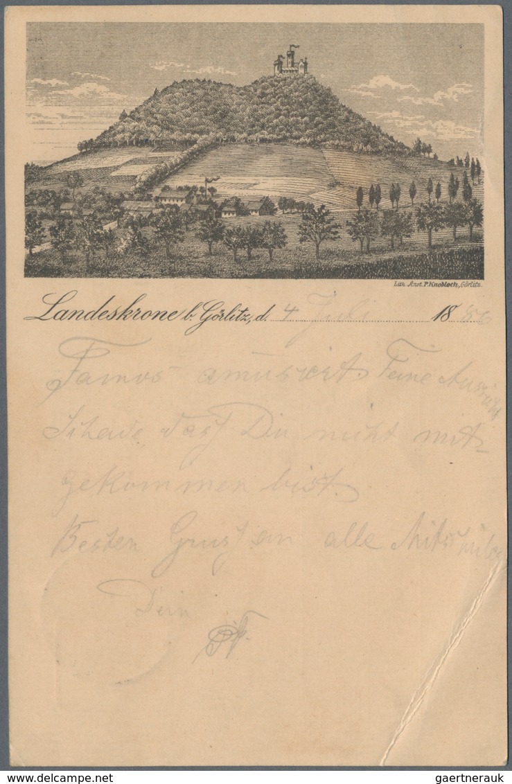 Ansichtskarten: Vorläufer: 1886, LANDESKRONE Bei Görlitz, Vorläuferkarte 5 Pf Lila Als Privatganzsac - Unclassified