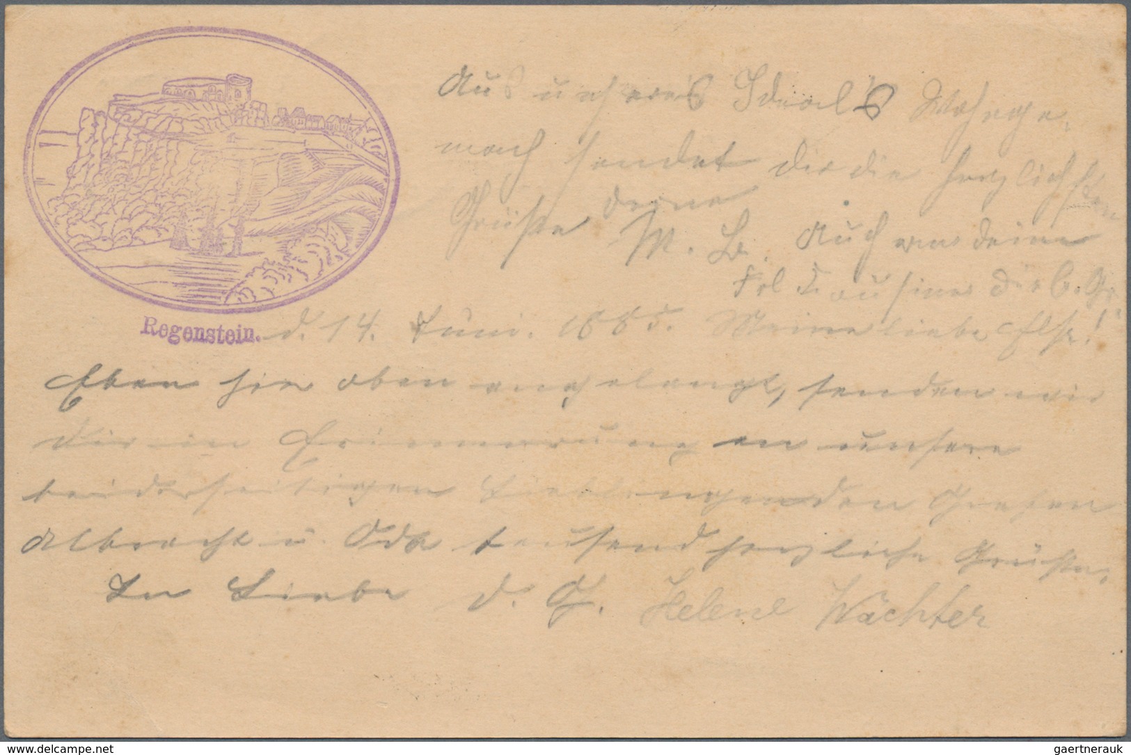 Ansichtskarten: Vorläufer: 1885, REGENSTEIN, Vorläuferkarte 5 Pf Lila Als Privatganzsache Mit K1 BLA - Unclassified