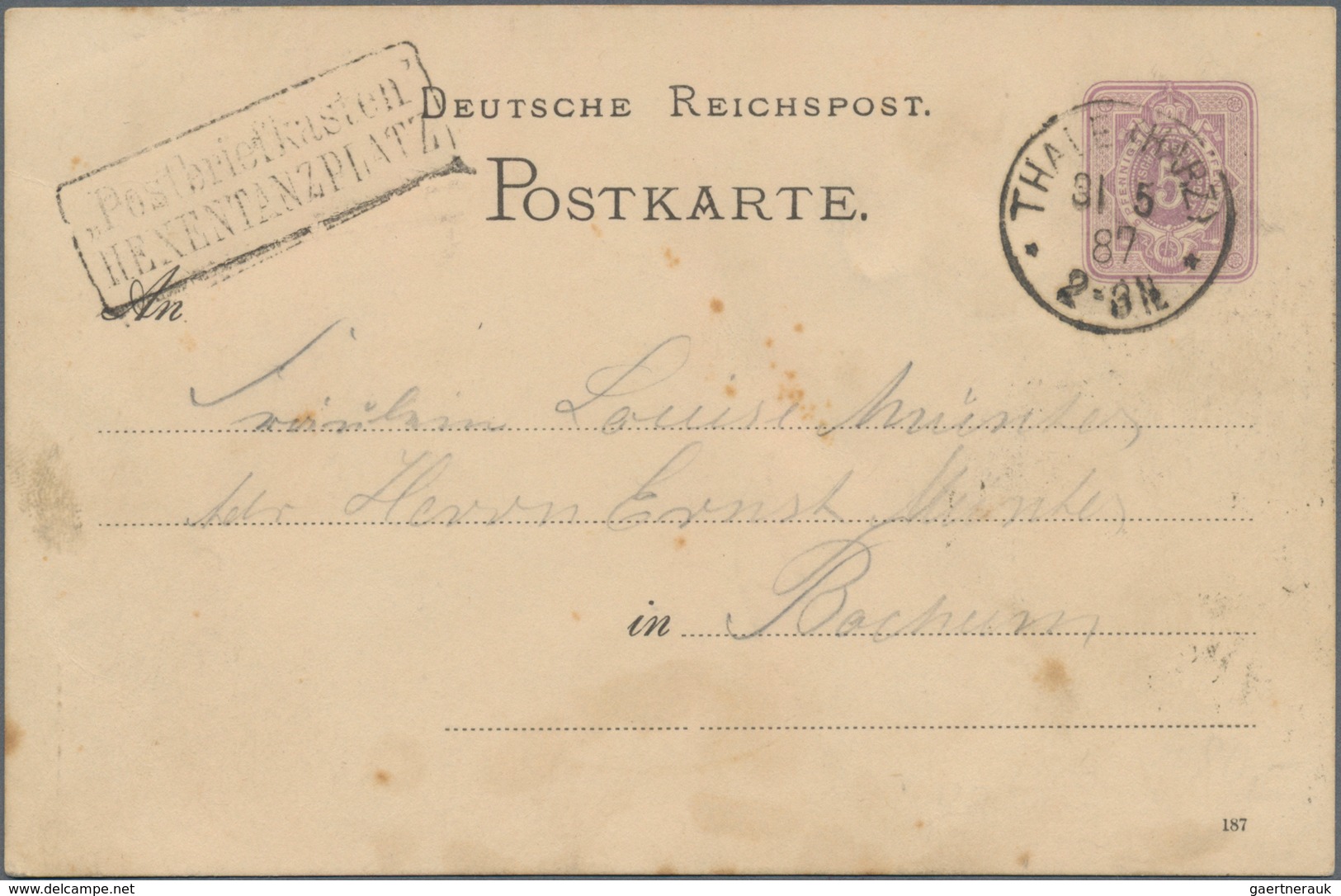 Ansichtskarten: Vorläufer: 1887, HEXENTANZPLATZ, Vorläuferkarte 5 Pf Lila Als Privatganzsache Mit K1 - Non Classés