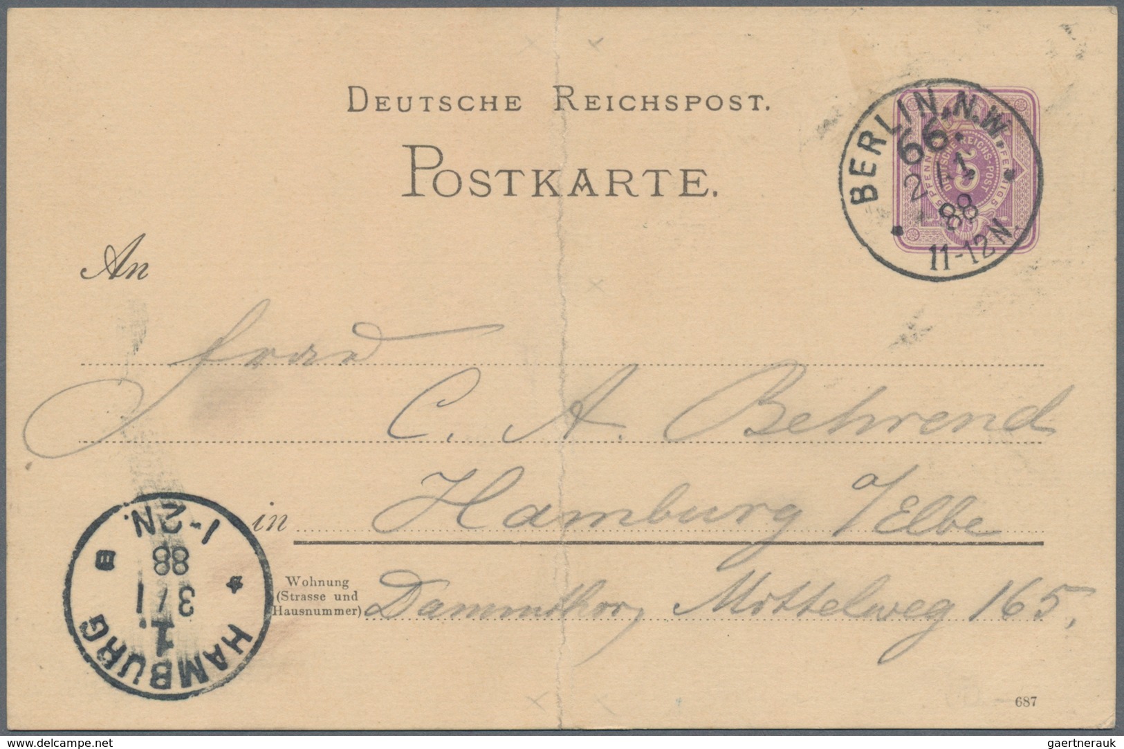 Ansichtskarten: Vorläufer: 1888, BERLIN Pschorr-Bräu Garten, Vorläuferkarte 5 Pf Lila Als Privatganz - Unclassified