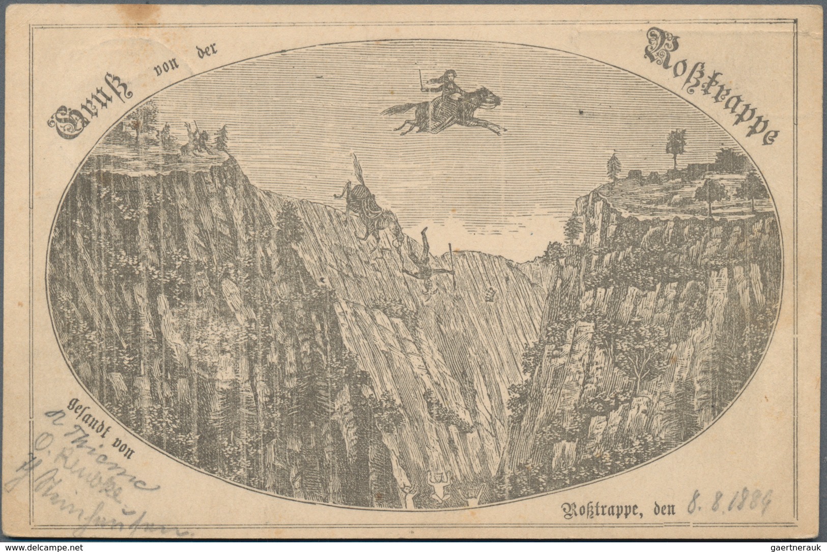 Ansichtskarten: Vorläufer: 1889, ROSSTRAPPE, Vorläuferkarte 5 Pf Lila Als Privatganzsache Mit Stegst - Non Classés