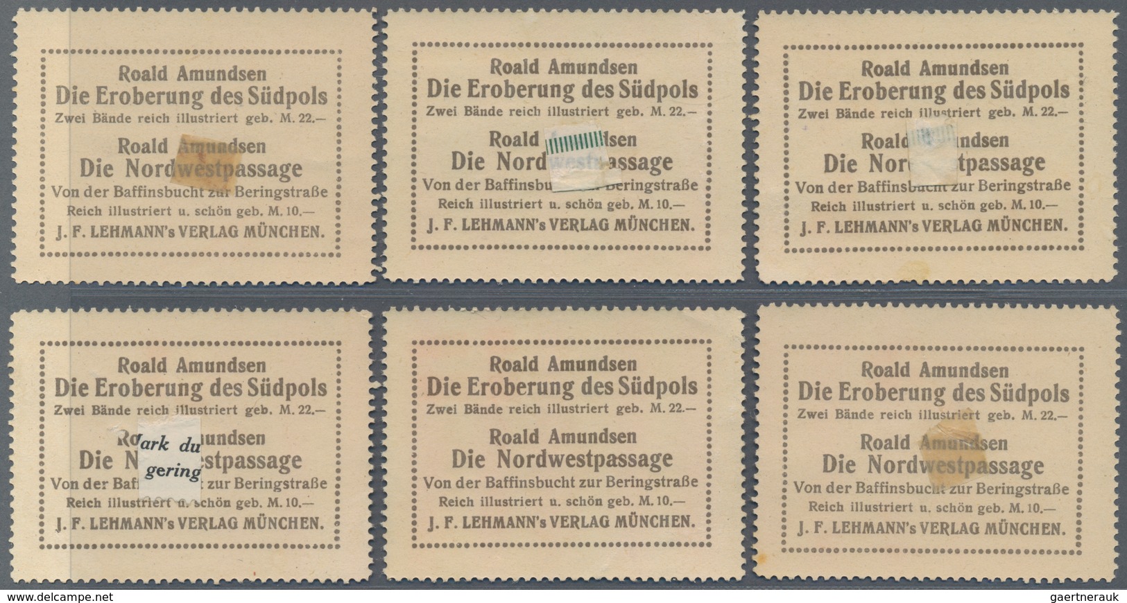 Ansichtskarten: Motive / Thematics: ARKTIS / ANTARKTIS, 12 Vignetten Roald Amundsen Südpol-Expeditio - Sonstige & Ohne Zuordnung