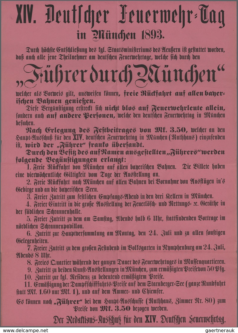 Ansichtskarten: Motive / Thematics: FEUERWEHR, XVI. Deutscher Feuerwehr-Tag In München 1893, Origina - Other & Unclassified
